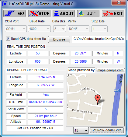 HS GPSDLL Library Screenshot